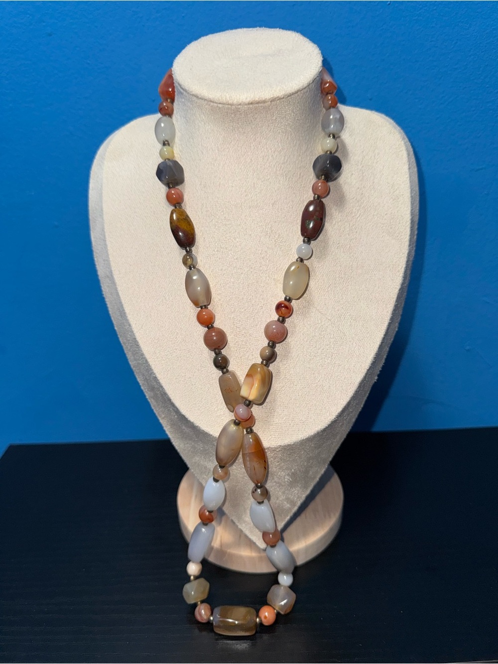 Multicolor Agate Beaded Necklace Beggar Beads - Women Jewelry
